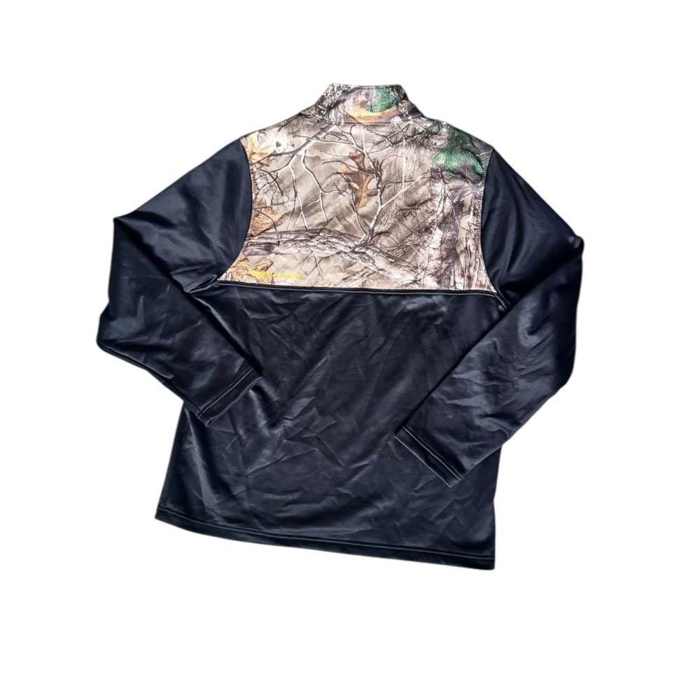 Under Armour Large Realtree Camo Quarter Zip Fleece Pullover Black Hunting AA23 - Picture 5 of 9